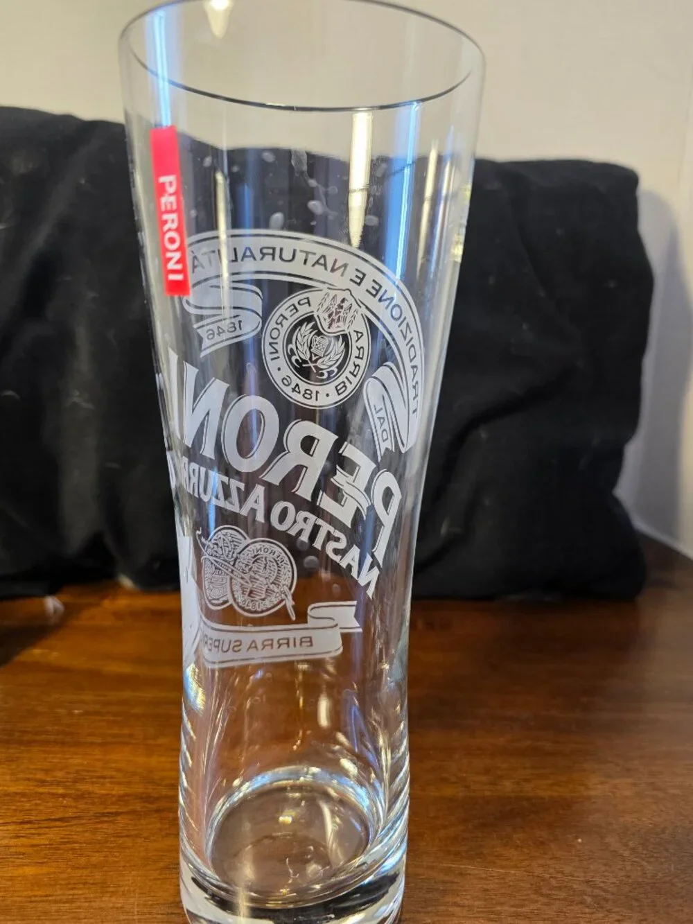 Peroni Nastro Azzurro Etched Beer Glasses set of 6